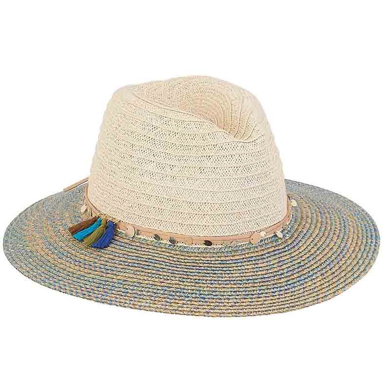 Petite Safari Hat with Colorful Brim – Sunny Dayz Blue Small (54-55 cm)
