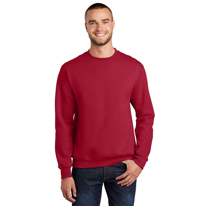 Port & Company PC90 Essential Fleece Crewneck Sweatshirt – Red Red S