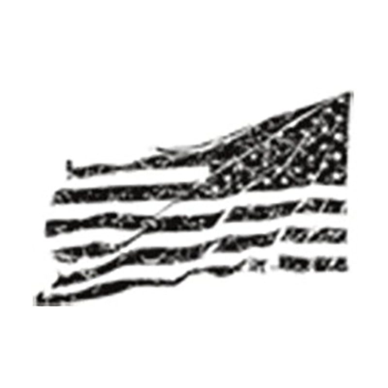Reversed Distressed Black USA Flag Heat Transfers Black One Size