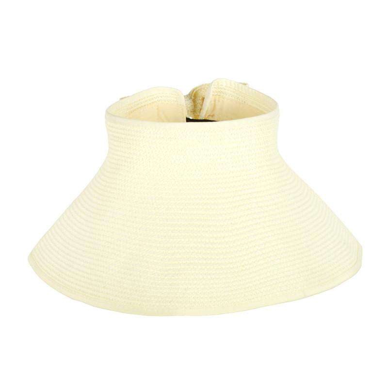 Roll Up Sun Visor Hat with Bow by Sophia Ivory
