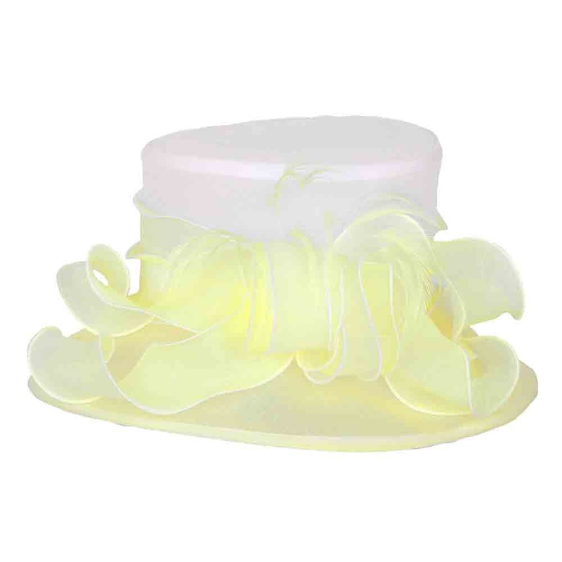 Small Brim Two Tone Organza Dress Hat – Something Specail Yellow