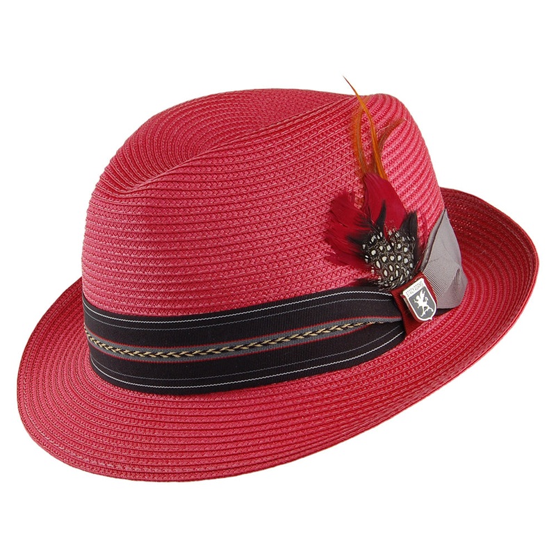 Stacy Adams Hats Runyon Trilby Hat – Red M