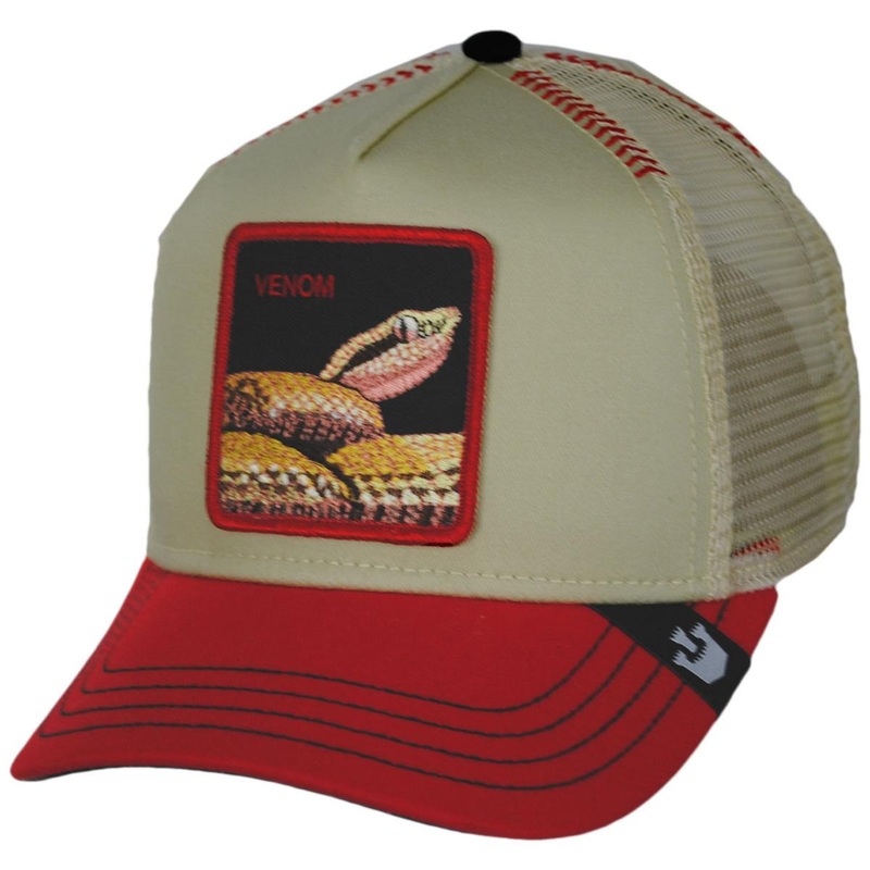 Venom Mesh Trucker Snapback Baseball Cap BEIGE ADJUSTABLE