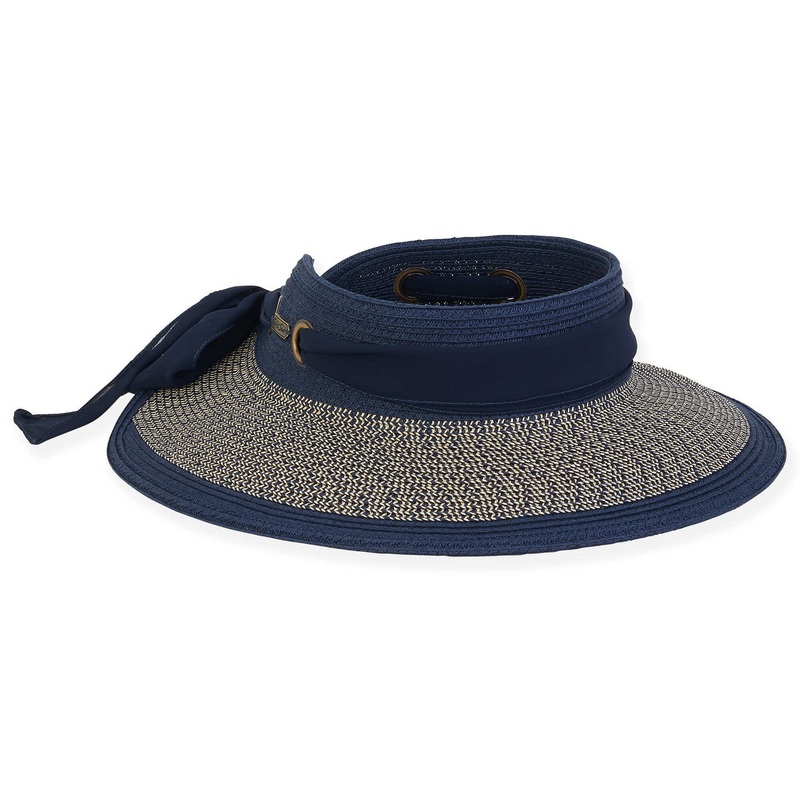 Wrap Around Visor Hat with Chiffon Scarf – Sun ‘N’ Sand Hats Ivory