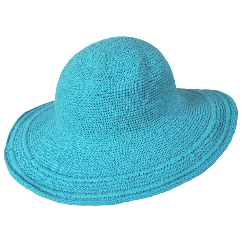 Bali Cotton Crochet Sun Hat AQUAMARINE ONE SIZE FITS MOST