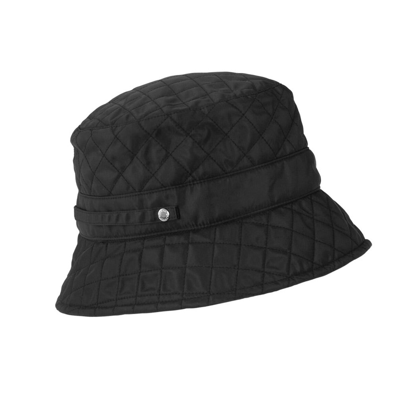 Betmar Hats Quilted Rain Bucket Hat – Black 1-Size