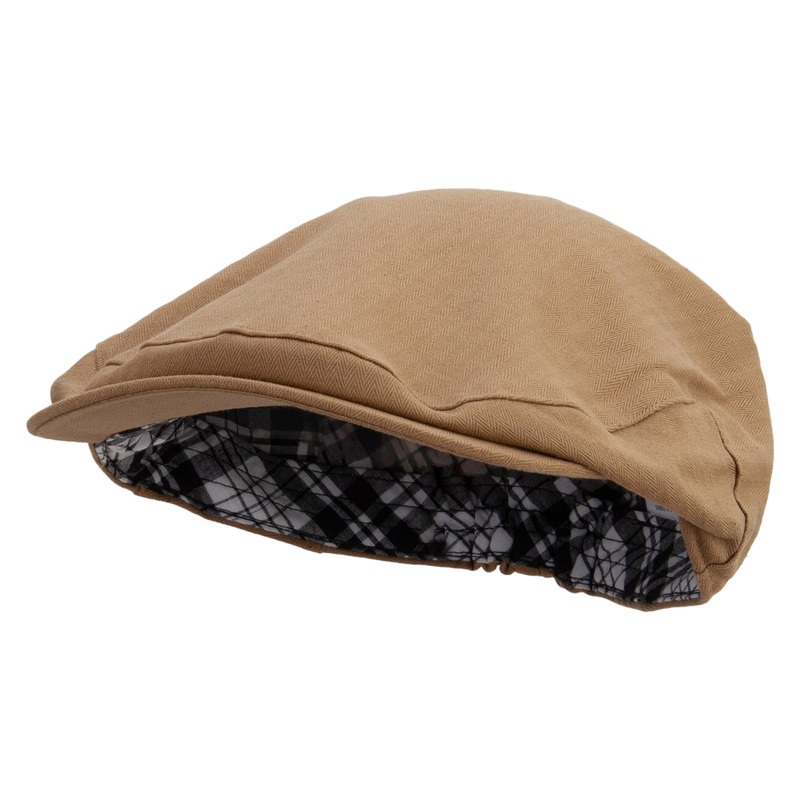 Big Size Cotton Herringbone Stitch Ivy Cap Khaki XL-2XL