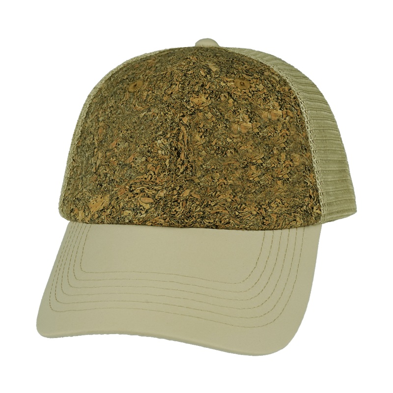 Blank – 6 Panel – Unstructured – Cork – Cream (Unisex) – Soft Trucker Mesh