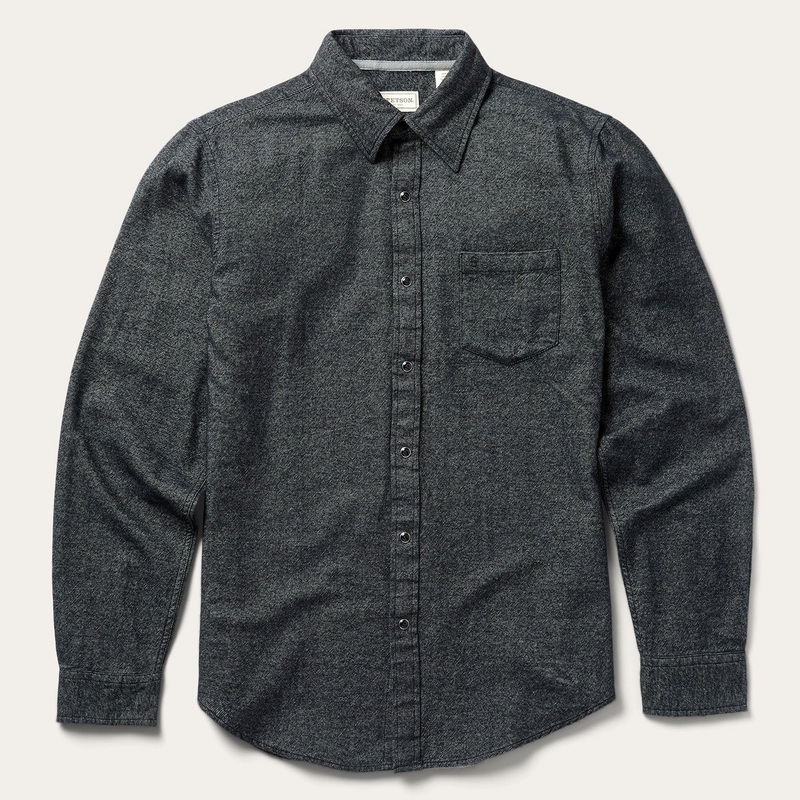 Brushed Twill Western Shirt Black S