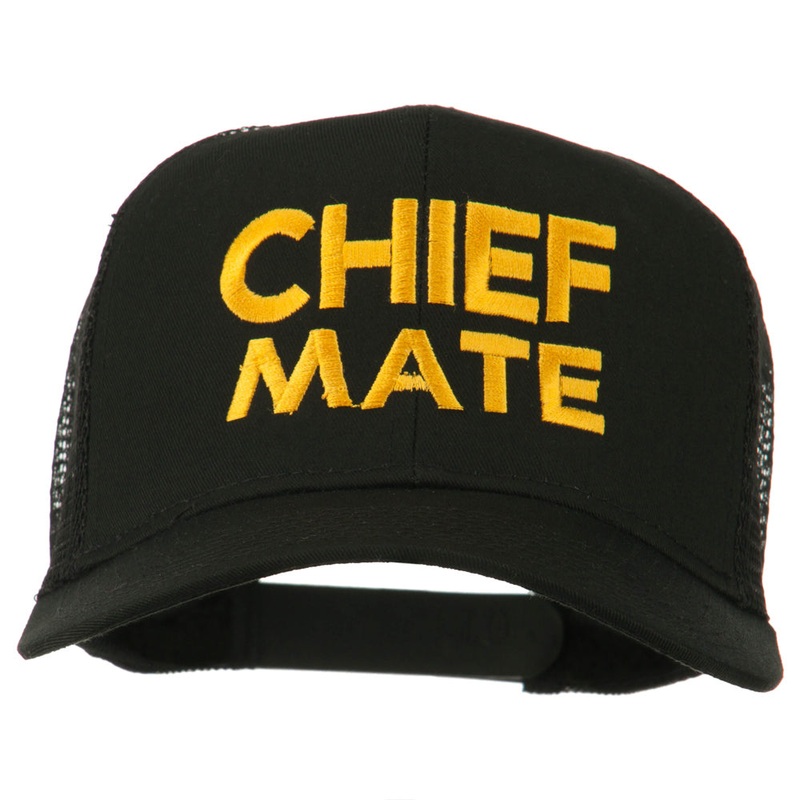 Chief Mate Embroidered Mesh Cap Black One Size