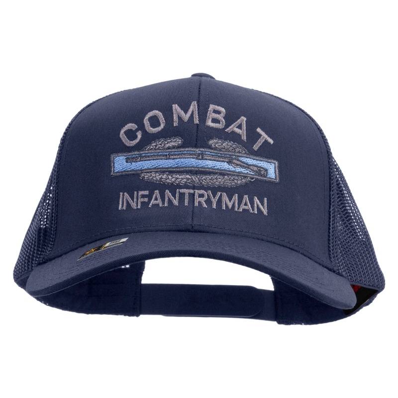 Combat Infantryman Embroidered Solid Cotton Twill Mesh Prostyle Cap Navy One Size