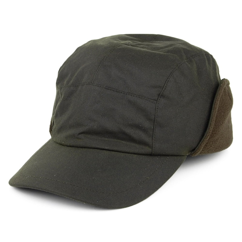 Failsworth Lumberjack Waxed Cotton Earflap Baseball Cap – Olive 55