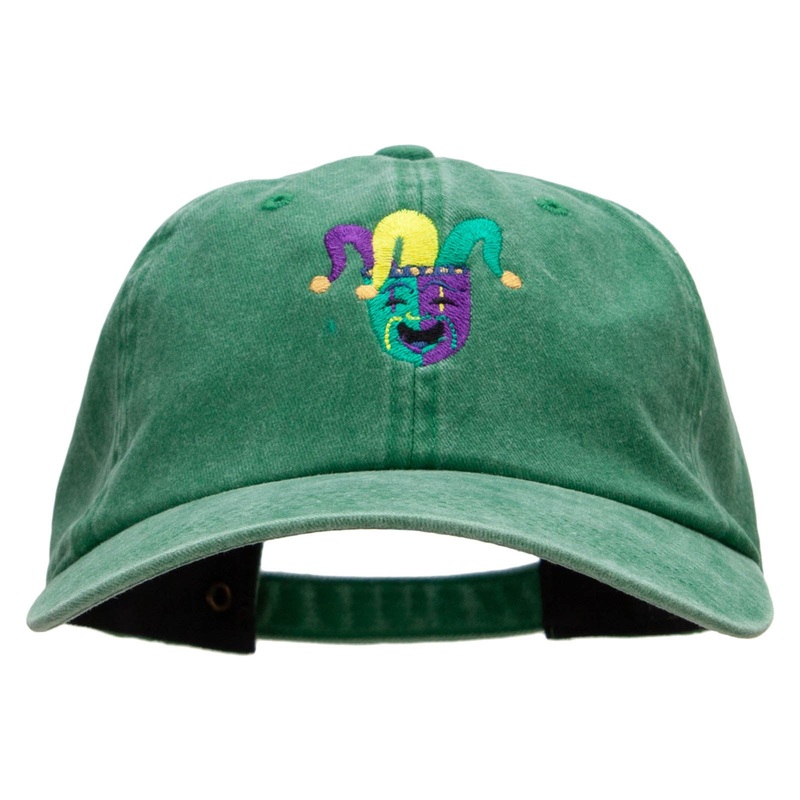 Festive Joker Embroidered Unstructured Cotton Cap Kelly Green One Size