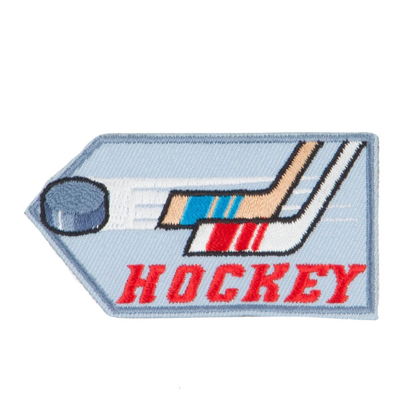 Hockey Embroidered Patches Grey One Size