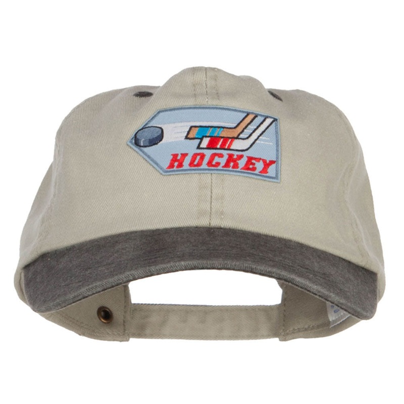 Hockey Shooting Patch Dyed Washed Cap Beige Black One Size