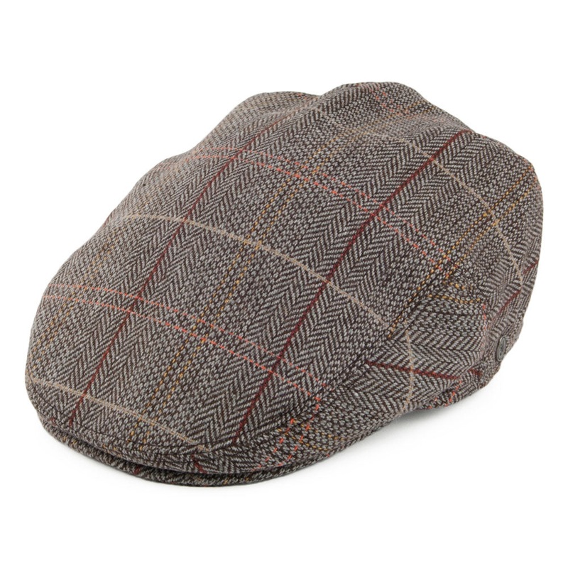 Jaxon & James Tweed Flat Cap – Brown-Grey S