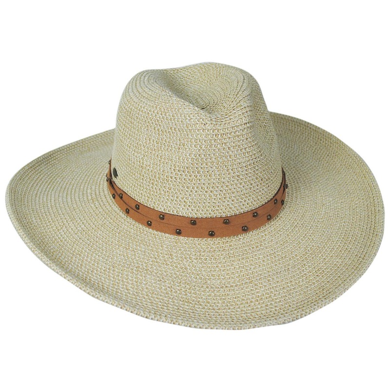 Misa Toyo Braid Straw Safari Fedora Hat NATURAL ONE SIZE FITS MOST