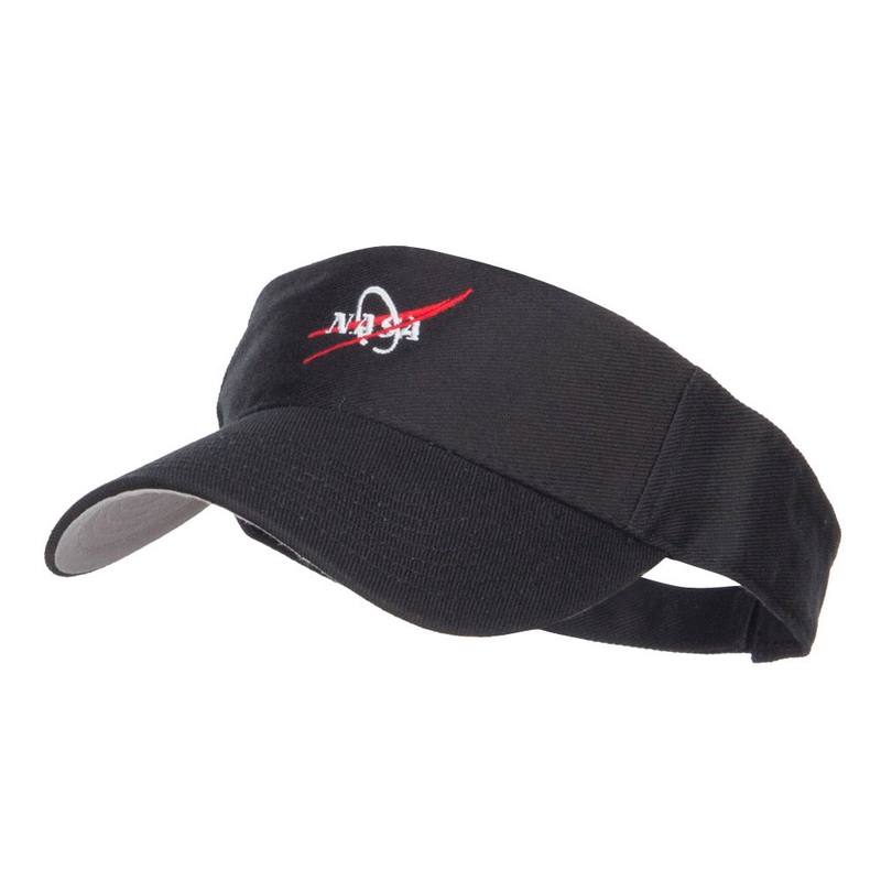 NASA Logo Embroidered Sports Visor Black One Size