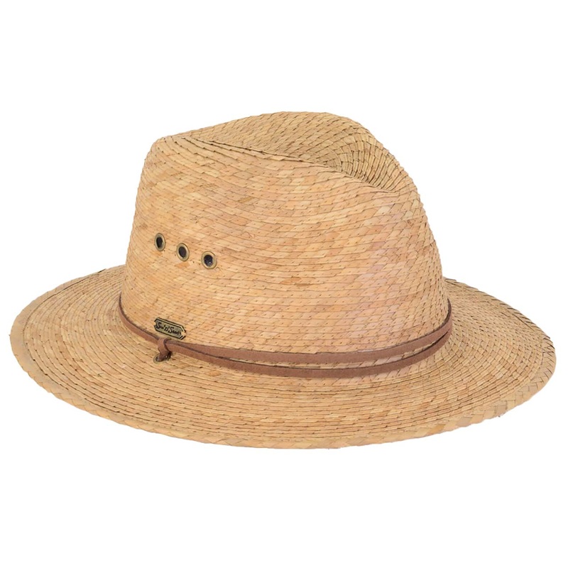 Natural Palm Straw Safari Hat with Chin Cord – Sun ‘N’ Sand Hats Natural M/L (58.5 cm)