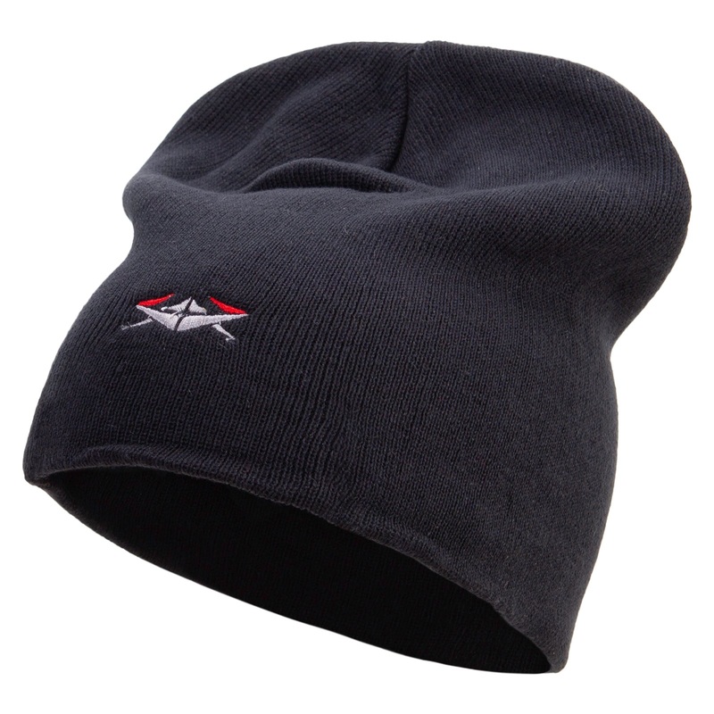 Premium Drone Embroidered Big Size Superior Cotton Short Knit Beanie Black XL-3XL