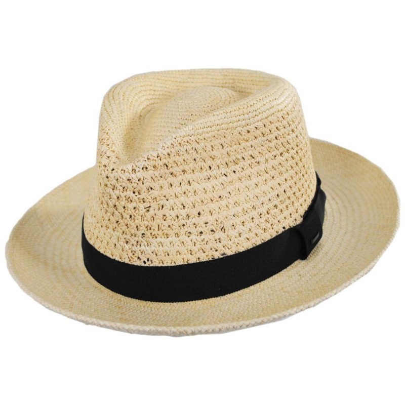 Racer Panama Straw Fedora Hat NATURAL S