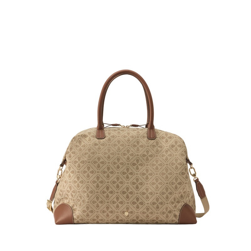 River Jacquard Overnighter Jacquard Latte/Cuoio One Size