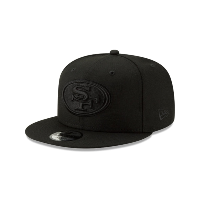 San Francisco 49ers Basic Black On Black 9FIFTY Snapback Hat One Size