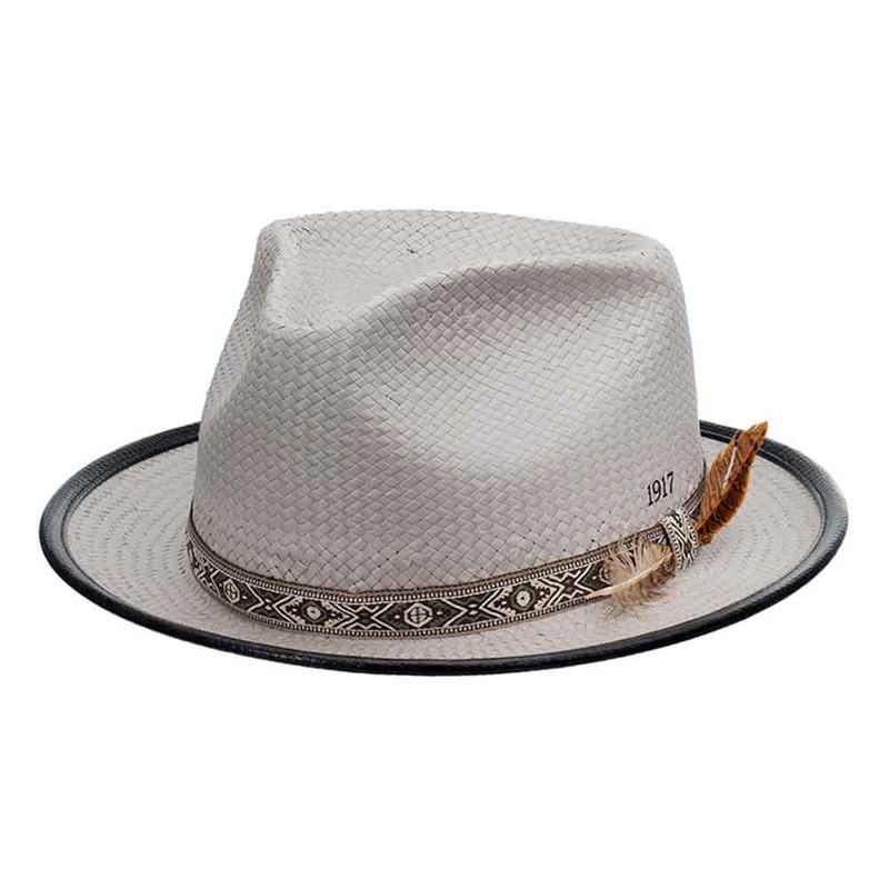 Solstice Teardrop Straw Fedora – Biltmore Hats Grey Medium (58 cm)