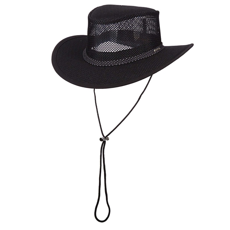 Stetson Hats Mesh Outback Hat for Men up to XXL- Black Black Small