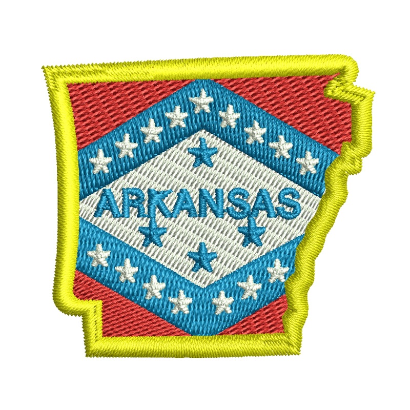 Arkansas State Map Flag Logo Default Title One Size