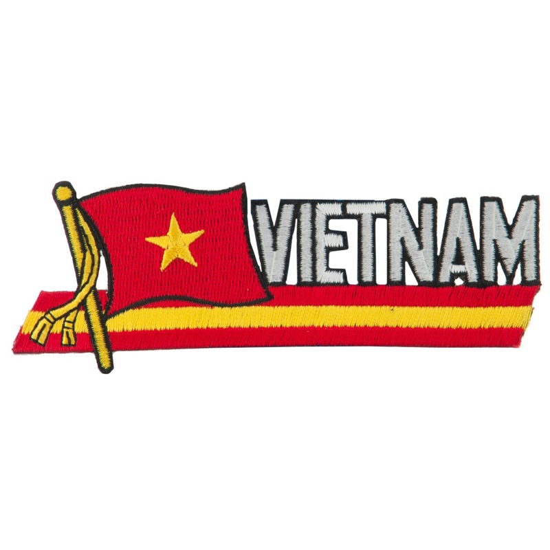 Asia Flag Cutout Embroidered Patches Vietnam One Size