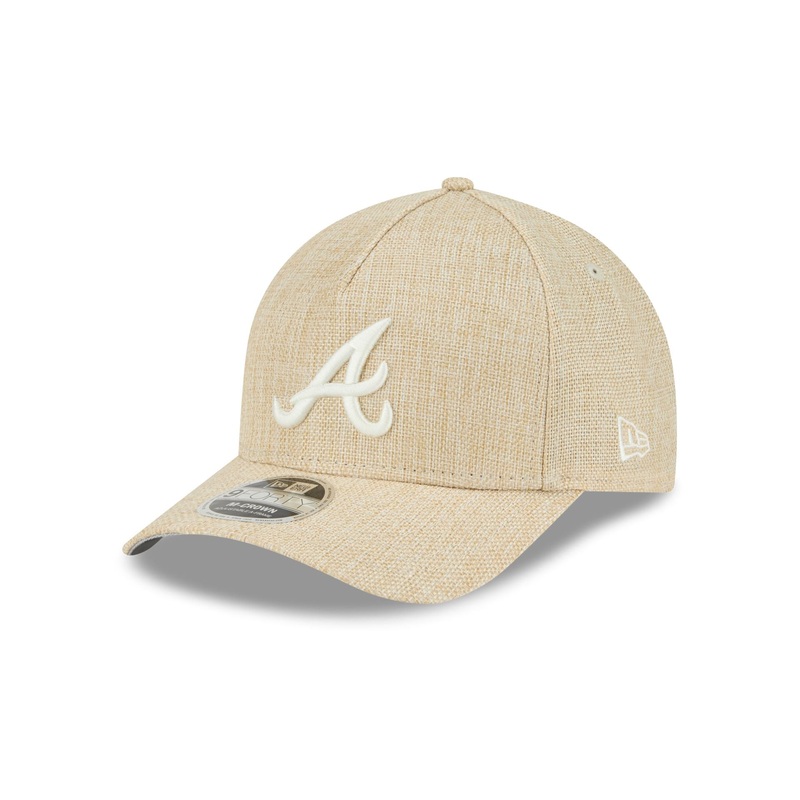 Atlanta Braves Cotton Weave Stone 9FORTY M-Crown A-Frame Snapback Hat One Size