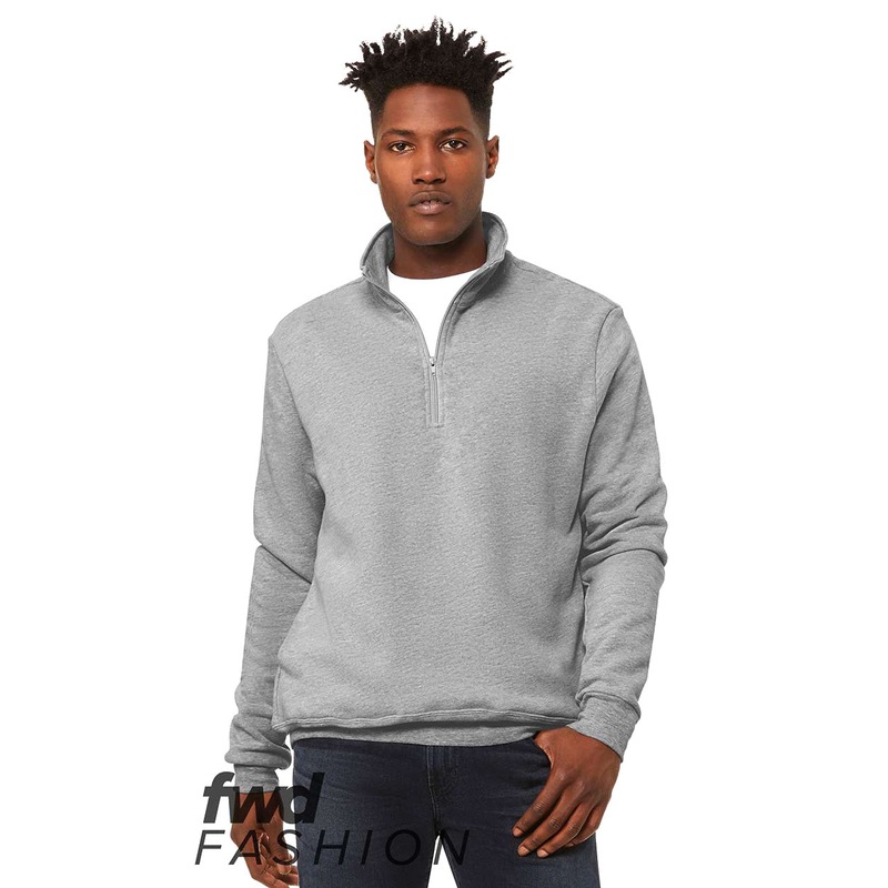 BELLA+CANVAS 3740 Unisex FWD Fashion Quarter-Zip Pullover Fleece Black XS