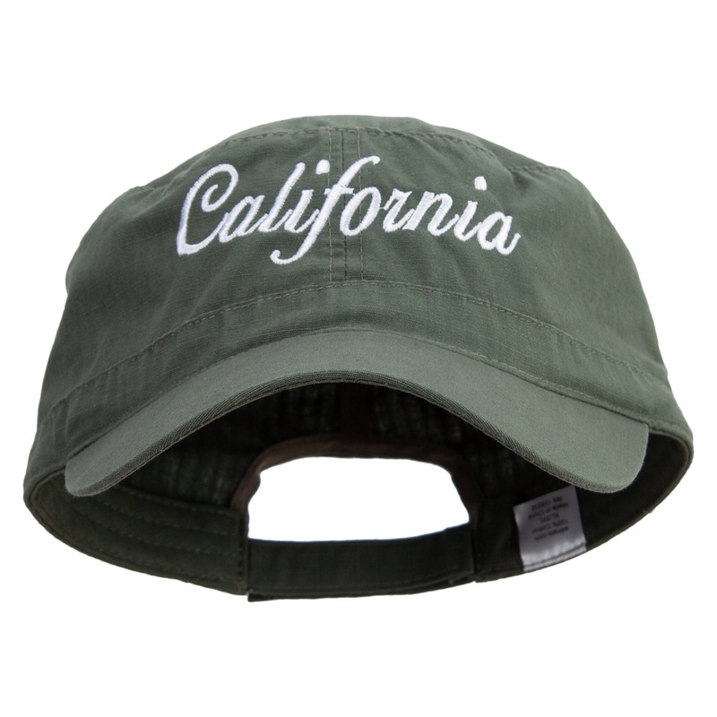California Embroidered Big Size Adjustable Ripstop Army Cap Olive XL-3XL