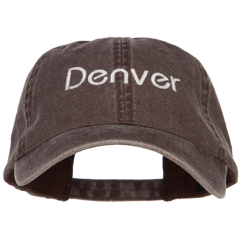 Denver Embroidered Washed Buckled Cap Brown One Size