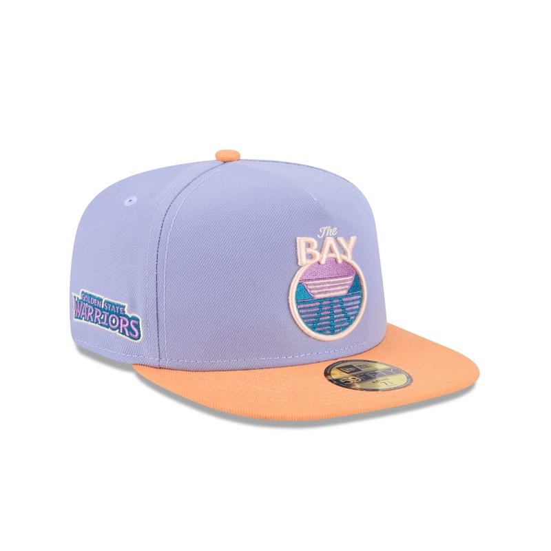 Golden State Warriors Lavender 59FIFTY A-Frame Fitted Hat 7