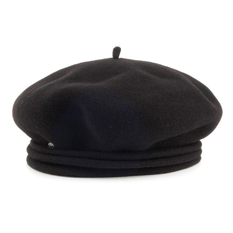 Hritage par Laulhre Hats Chopin Merino Wool Beret – Black 1-Size