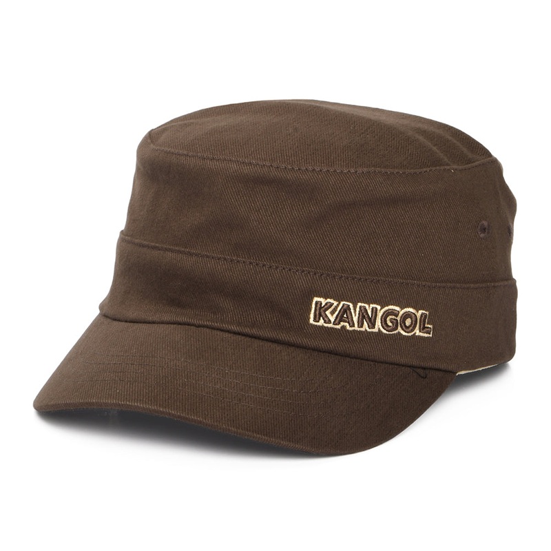 Kangol Cotton Twill Army Cap – Brown Small/Medium