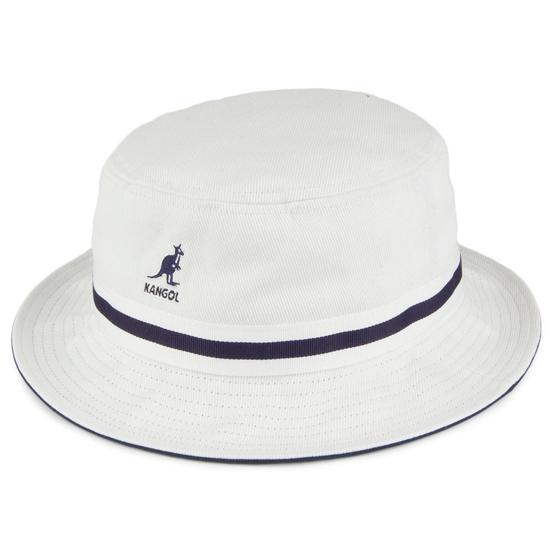 Kangol Stripe Lahinch Bucket Hat – White S