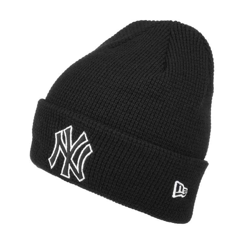 New Era New York Yankees Cuff Beanie Hat – MLB Pop Outline – Black 1-Size