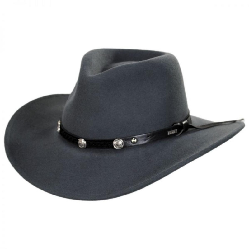 Wild Flush Wool Felt Western Hat DARK GREY S