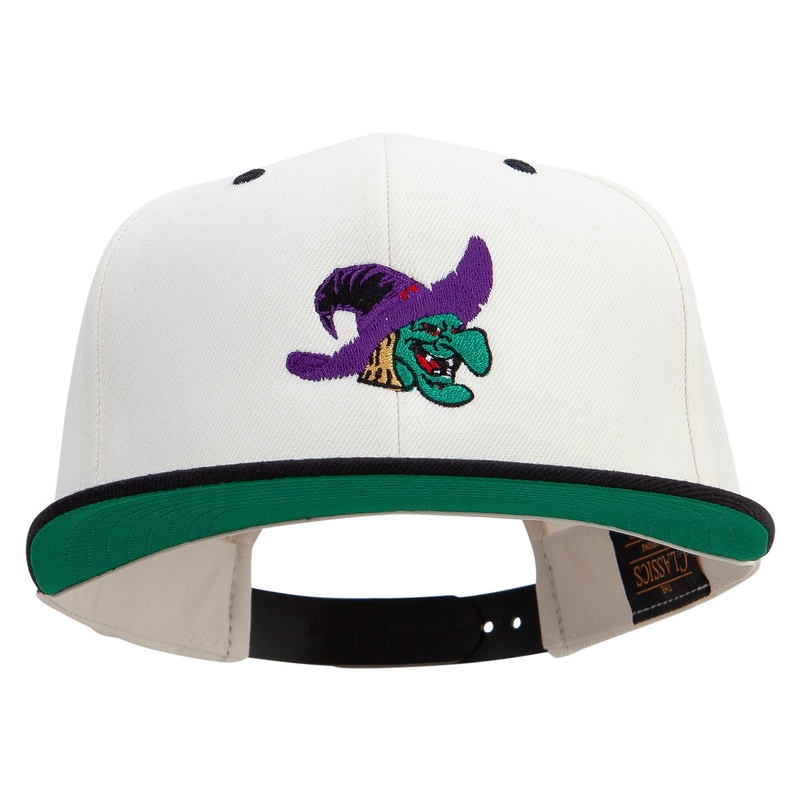 Witch Embroidered Wool Blend Prostyle Snapback Natural One Size
