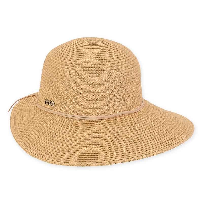 XL Size Women’s Hats: Sun Hat with Leatherette Tie – Sun ‘N’ Sand Hats Tan Extra-Large (61 cm)