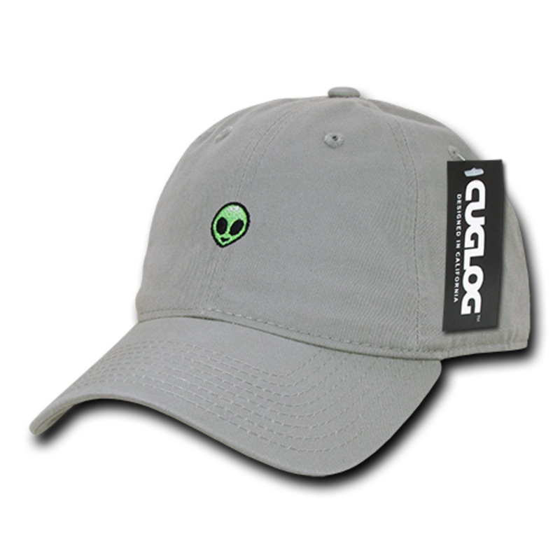 Alien UFO Baseball Cap Dad Hat, 100% Cotton, Grey Grey