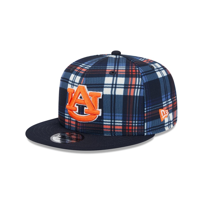 Auburn Tigers Plaid 9FIFTY Snapback Hat One Size