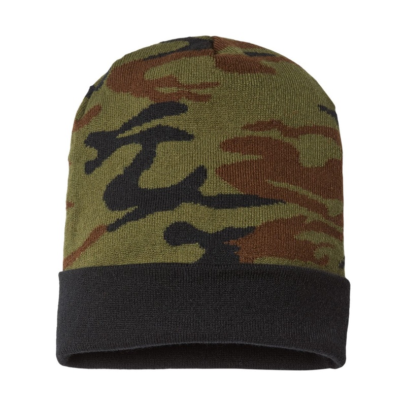 Cap America RKC12 USA-Made Camo Cuffed Beanie Knit Cap Vintage Tiger Camo