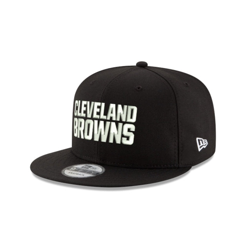 Cleveland Browns Black and White 9FIFTY Snapback Hat One Size