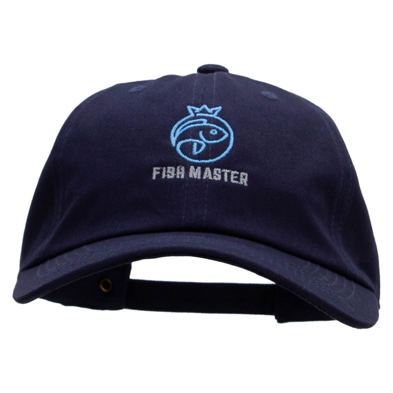 Fish Master Embroidered Unstructured Cotton Twill Washed Cap Royal One Size