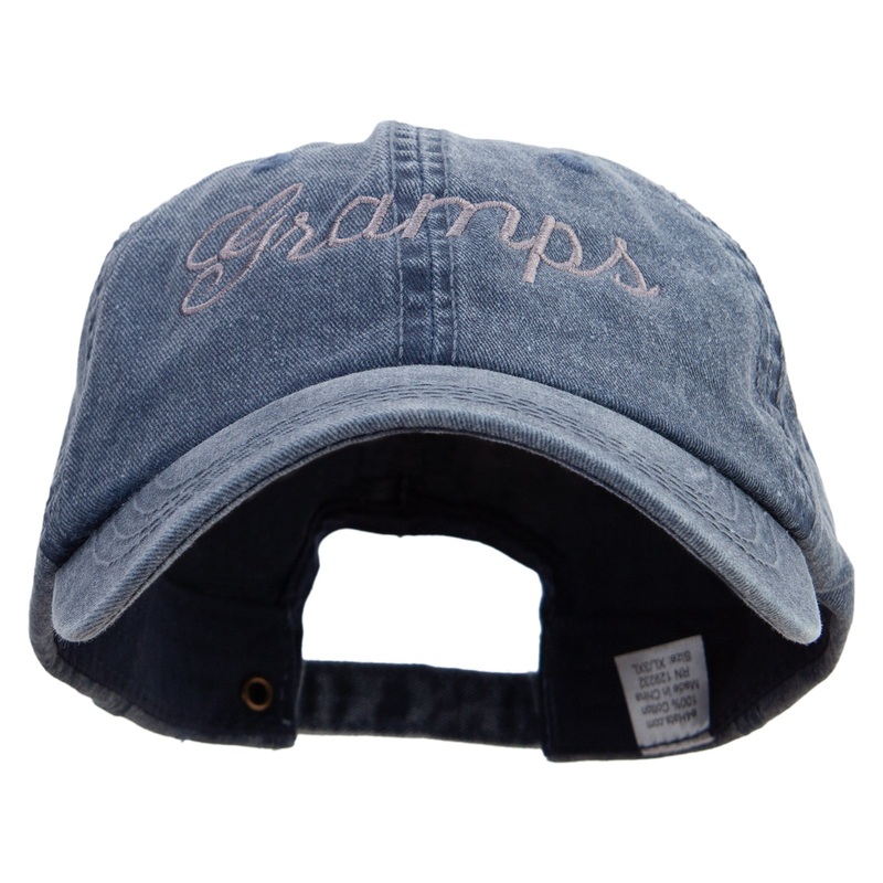 Gramps Embroidered Big Size Washed Pigment Dyed Cap Navy XL-3XL