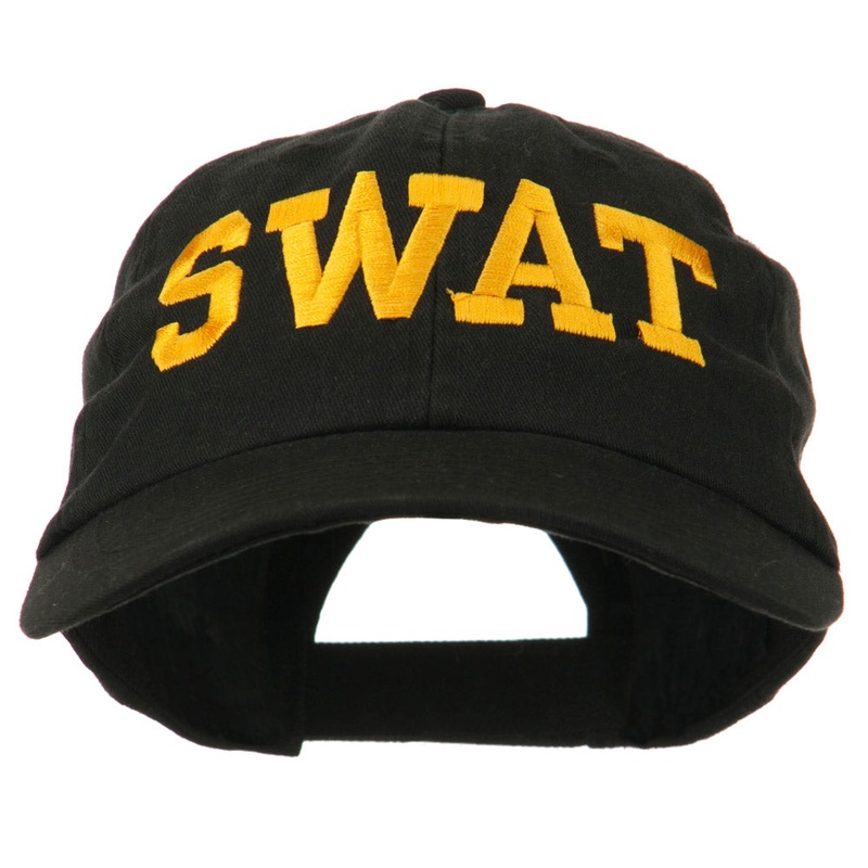 Law Enforcement SWAT Embroidered Pet Spun Cap Black One Size